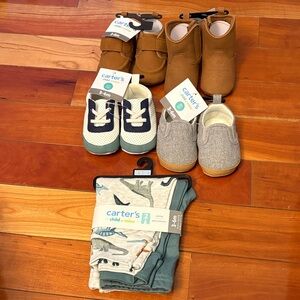 Carter's Baby Shoe Trio - Tan, Blue, Gray